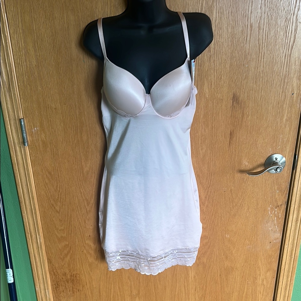 spandx Elegant Pink Slip Dress